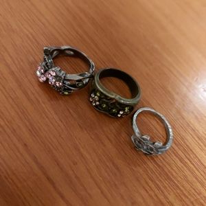 Cottage core set of three rings